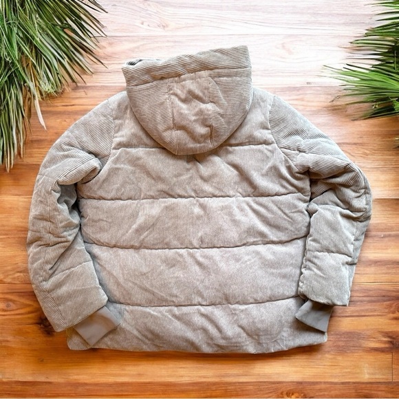SAM EDELMAN Quilted Corduroy Hooded Puffer Jacket - XL - Picture 7 of 16